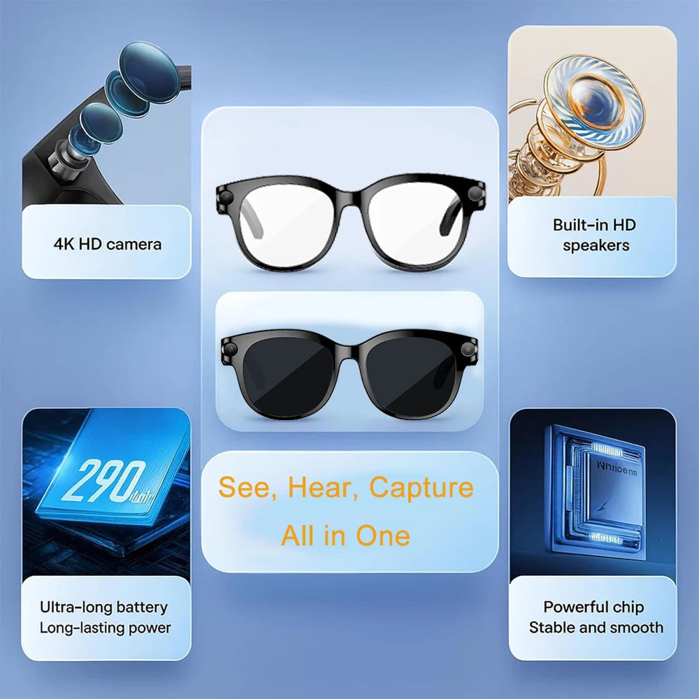 SENBONO M89 Smart Translation Glasses AI Voice Video Recording Music Playback Wireless Headphones Sports AI Translator Glasses-5