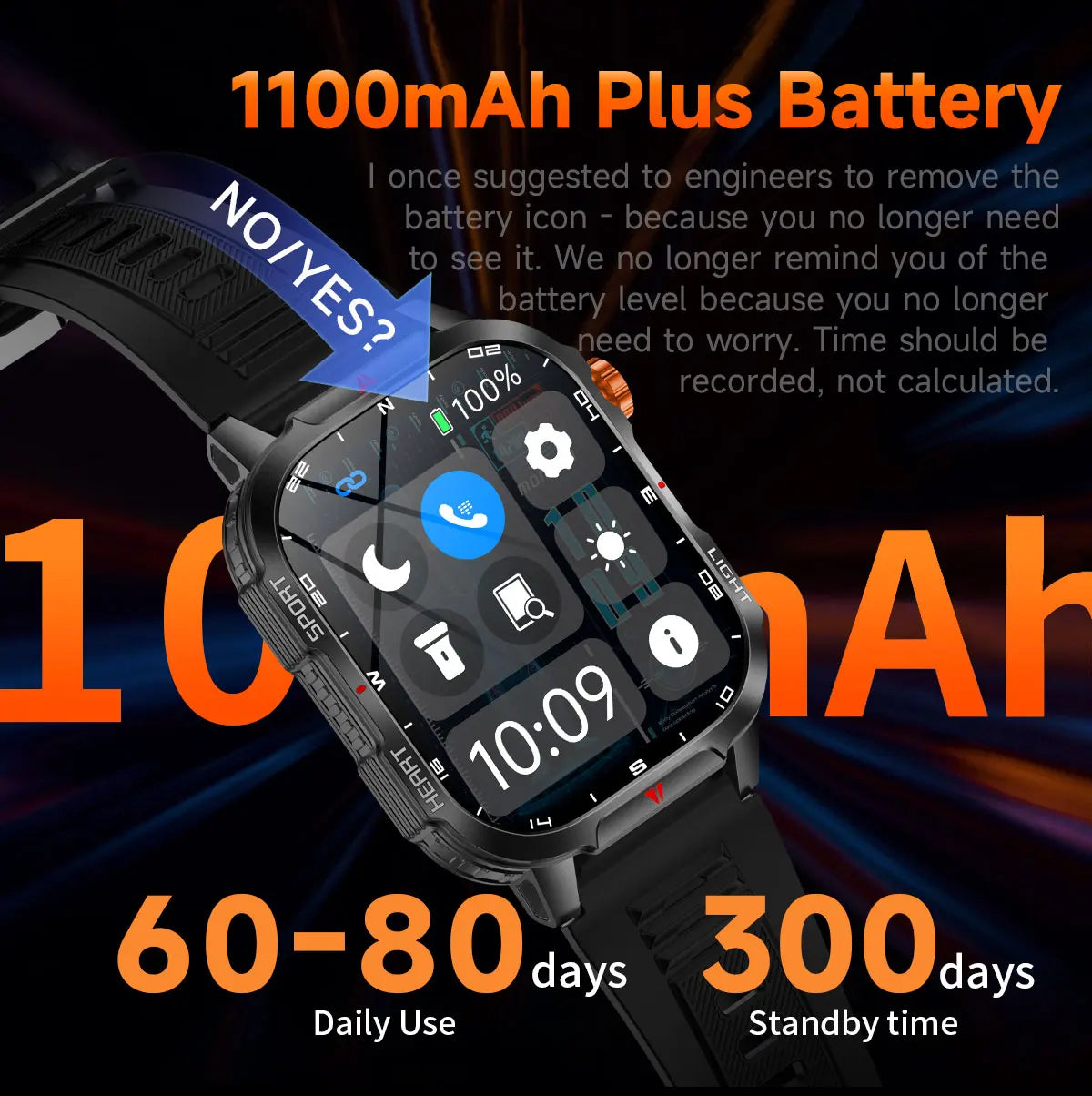 V35 Smart Watch 1100mah Large Battery Compass Women's Cycle Management BT Call Message Push Sports Outdoor Smart Watch-4