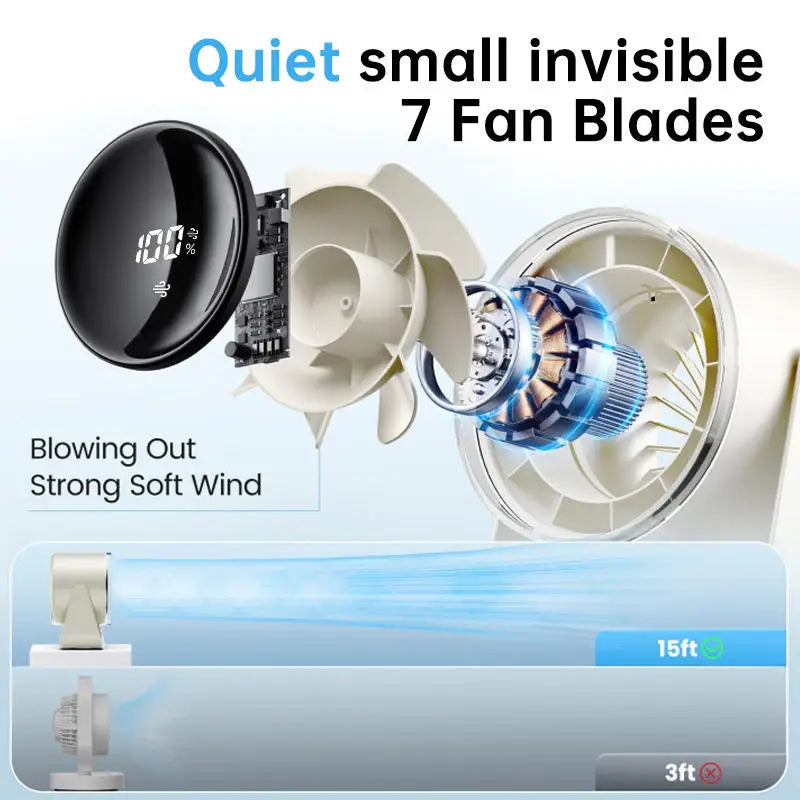 Us Warehouse Products Custom Logo Desktop Small FanFree Shipping  Portable Usb Rechargeable Mini Fan With Led Light-1