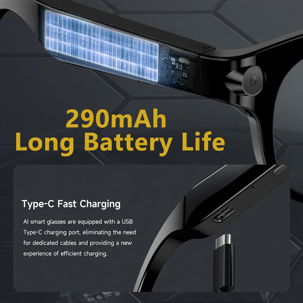 AI Smart Glasses 2026 8MP Camera, HD Video Recording, photochromic lenses, AI Translation & Bluetooth Music Calls 