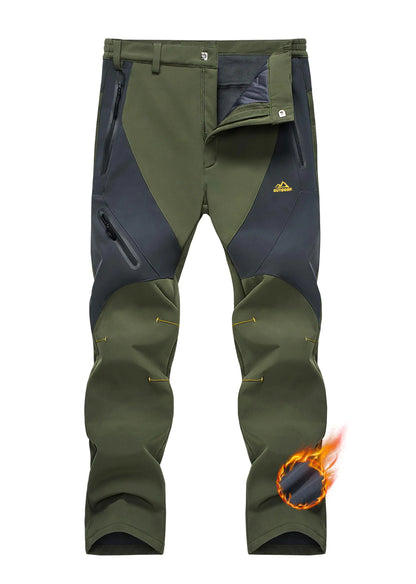 MAGCOMSEN Snow Ski Pants Men Water Resistant Work Fleece Lined Pants Men Windproof Outdoor Thermal 4 Zip Pockets Hiking Pants