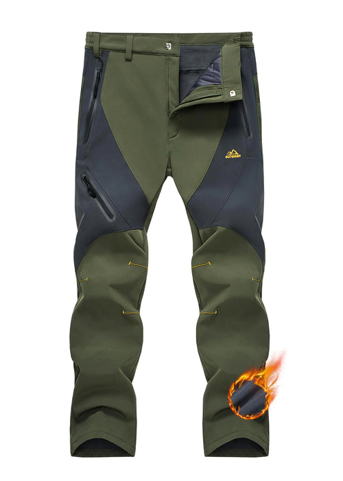 MAGCOMSEN Snow Ski Pants Men Water Resistant Work Fleece Lined Pants Men Windproof Outdoor Thermal 4 Zip Pockets Hiking Pants